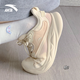 安踏（ANTA）女鞋秋季網(wǎng)面透氣舒適百搭軟底不累腳顯增高學生輕便休閑跑步鞋子 燕麥白【網(wǎng)面透氣】 37.5