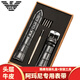 適配阿瑪尼手表帶原裝真皮AR1981 2447 2433 60008黑武士表帶 AMN-黑色黑線+銀色針扣 22mm