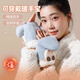 迪普爾加熱手套暖手寶充電暖寶寶毛絨可愛送女生白色三檔調(diào)溫可拆洗 喜羊（藍(lán)白）