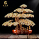 慕芳閣天然黃水晶發(fā)財(cái)樹(shù)擺件喬遷新居禮物公司店鋪開(kāi)業(yè)禮品客廳擺件 豪華版_天然黃水晶-金底
