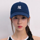 美職棒（MLB）男女復古可調節軟頂運動(dòng)棒球帽休閑遮陽(yáng)鴨舌帽情侶CP77/CP66 藏藍NY小標【CP77-50NYS】 均碼