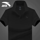 安踏 短袖男t恤翻領(lǐng)運動(dòng)服飾夏季薄款男士寬松速干上衣休閑POLO衫 8113-4基礎黑【冰絲速干】 M 170
