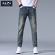 增致牛仔（zengzhi）復古九分褲潮流直筒舒適小腳彈力青年春夏新款耐磨時(shí)尚百搭牛仔褲 復古藍 34