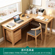 羅哲江西贛州南康家具品牌家用L型實(shí)木書(shū)桌臥室轉角辦公桌簡(jiǎn)易電腦桌原木色單桌 學(xué)習辦公兩用桌120x120x75cm