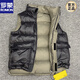 羅蒙高端品牌羽絨服無(wú)袖馬甲加絨加厚冬季男士短款高充絨量鴨絨外套 黑色 2XL 155-170斤