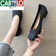 卡帝樂(lè )鱷魚(yú)（CARTELO）日系淺口單鞋女防水鞋防滑果凍鞋低幫雨靴女士時(shí)尚外穿淺口雨鞋夏 黑色039方頭【要選大1碼】 38