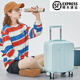 籬間雀20*30*40 春秋航空登機箱ins學(xué)生旅行箱輕便行李拉桿箱密碼皮箱子 薄荷綠307 14英寸 【20*30*40cm春秋廉航】