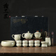 鳳陶凰（FENG TAO  HUANG）景德鎮青瓷開(kāi)片釉功夫茶具套裝家用辦公室用高端泡茶壺茶杯禮盒裝 瓷火窯-黃【茶具套裝-送六君 16頭