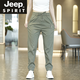 JEEP SPIRIT2024年新款休閑褲男春夏季棉質(zhì)潮牌潮流運動韓版百搭褲子純色透氣 軍綠色 887 XL 【125-140斤】