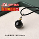 晟迅黑曜石吊墜轉(zhuǎn)運(yùn)珠精致小眾貓眼金銀飾品高端大氣水晶掛件項(xiàng)鏈男女 烏金黑曜石款