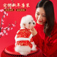 憨憨寵新年唐裝狗狗棉衣服冬季比熊小型犬衣服寵物泰迪衣服冬季過(guò)年四腳 新年裝白邊唐裝 XL號建議體重10-13斤