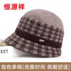 恒源祥中老年人帽子女奶奶冬季加絨保暖毛線(xiàn)帽洋氣媽媽帽老人老太太盆帽 咖色 均碼