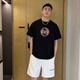 陌汀2025新款復古港風(fēng)余文樂(lè )短袖t恤男純棉圓領(lǐng)寬松半袖百搭大碼男裝 黑色0011 2XL