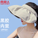 南極人（Nanjiren）戶(hù)外夏季防曬帽女遮陽(yáng)帽男登山帽太陽(yáng)帽防紫外線(xiàn)黑膠貝殼帽空頂帽