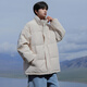 格斯嵐帝棉服男士外套2025冬季新款潮流寬松羽絨棉衣男裝加厚休閑立領(lǐng)棉襖 米白 3XL 【190-210斤】