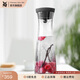 WMF 德國進(jìn)口特質(zhì)玻璃冷水瓶水杯套裝組合四件套涼水杯涼杯玫瑰金 水扎壺黑1.0L
