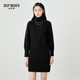 深呼吸DEEP BREATH女裝高領(lǐng)套頭云朵毛衣針織連衣裙A500306 黑 2XL (6碼)