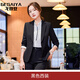 戈賽亞2023年春裝新款職業(yè)裝女裝套裝修身長袖小西裝韓版西服外套工作服 黑色西裝 S