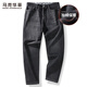 馬克華菲【斜紋】加絨牛仔褲男2025秋季新款保暖質(zhì)感斜紋潮流長(cháng)褲 炭黑色 34