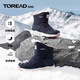 探路者（TOREAD）旗艦 兒童雪地靴男女中大童鞋冬季保暖防滑棉鞋靴子  藏藍粉色 32
