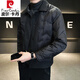 皮爾卡丹（pierre cardin）羽絨服男款2025年新款痞帥翻領(lǐng)冬季外套韓版潮流輕薄保暖冬裝上衣 黑色 XL【適合130-145斤】
