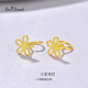 愛(ài)情面包18k金色小花耳釘 越南沙金小清新女款五瓣花耳飾情人節送女友禮物 小花耳釘(9字針款) 送女友七夕禮物 