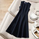 珍跡 ZEARNGEOY馬甲裙女洋氣款高檔2024新款無(wú)袖背心裙秋冬款毛呢連衣裙圓領(lǐng)中長(cháng) 藏青色 2XL 128-138斤