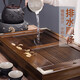 唐豐實(shí)木茶盤(pán)功夫茶具套裝家用簡(jiǎn)約儲(chǔ)水抽屜式托盤(pán)不銹鋼茶臺(tái)茶海單盤(pán) 魚(yú)蓮配不銹鋼茶盤(pán)