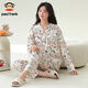大嘴猴大嘴猴秋季長(cháng)袖睡衣女士秋天寬松開(kāi)衫家居服可外穿卡通居家服套裝