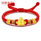怡緣珠寶小金猴黃金轉(zhuǎn)運(yùn)珠紅繩手鏈女999足金生肖猴子編織本命年手 A款皇冠猴+2個(gè)福袋 約1.4-1.6g