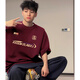 迪伽達美式復古潮流短袖t恤男春夏季高街純棉圓領(lǐng)寬松百搭休閑半袖上衣 AKCM-K190酒紅色 2XL