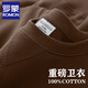 羅蒙（ROMON）380g重磅純棉毛圈衛衣男美式復古純色青年加厚長(cháng)袖圓領(lǐng)打底衫男裝 摩卡色【單件裝】 L