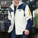 JEEP SPIRIT沖鋒衣男三合一套裝男士夾克外套秋冬加絨加厚兩件連帽戶外登山服 552男象牙白三合一 XL【110-130斤】