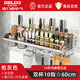 德力西（DELIXI）廚房置物架多功能免打孔壁掛式調味料筷子刀架用品大全收納 槍灰-雙杯10鉤 60cm*14cm*9.5cm