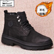 意利·零度潮輕奢馬丁靴男冬季新款真牛皮加絨保暖羊毛棉鞋靴子抗寒高幫雪地靴 黑色A款（加絨羊毛） 【品牌男鞋】限量款 40 (250mm) 【標準皮鞋碼】