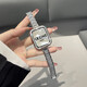 Z&Y適用蘋果iwatch10表帶applewatch9/8/7金屬鑲鉆腕帶Ultra2/1夏天時尚輕奢女款 銀色滿鉆款+鑲鉆硬殼 適用iwatch1042MM表盤