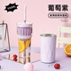 象普（SHINPUR）高顏值茶水分離吸管玻璃杯學(xué)生大容量咖啡杯男女士辦公便攜保溫杯 葡萄紫650ml