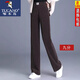啄木鳥(niǎo)加絨小個(gè)子雪尼爾窄版闊腿褲女秋冬美拉德褲矮個(gè)子休閑直筒褲女 深咖色 九分褲 春秋款 L 105-115斤