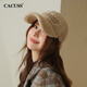 CACUSS帽子女士秋冬季棒球帽大頭圍顯臉小鴨舌帽韓版保暖帽子女 貢米