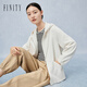 菲妮迪品牌短外套春秋簡(jiǎn)約時(shí)尚米白色連帽寬松小香風(fēng)外套女 米白色 M