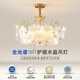 若朗臥室吊燈簡(jiǎn)約現(xiàn)代輕奢法式水晶四葉草全光譜護(hù)眼房間燈中山燈具 全光譜 銅本色 吊燈款 45CM 三色