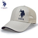 U.S.POLO ASSN.保羅帽子男女通用品牌polo棒球帽春夏戶(hù)外韓版運動(dòng)休閑防曬遮陽(yáng)帽 卡其色（硬頂半網(wǎng)款） 可調節(54-60cm)