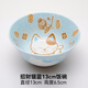小鹿田燒日本進(jìn)口陶瓷招財貓飯碗日式家用卡通餐具單個(gè)兒童可愛(ài)米飯碗面碗 招財貓藍13cm飯碗