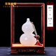 菲斯鉑亞天然玉石葫蘆擺件中式輕奢家居客廳擺件辦公室玄關(guān)裝飾工藝品客戶 A款葫蘆：長17高25配實(shí)木防塵罩
