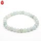 紫慕璃A貨翡翠足金手鏈 淡綠玉石圓珠黃金玉手鏈男女款 送女友老婆禮物 珠徑約6mm(小巧-推薦其他規格)