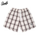 SLAMBLE黑白格子五分美式短褲休閑男女寬松百搭潮流情侶直筒夏季 杏咖格子 M
