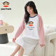 大嘴猴大嘴猴睡裙女春秋季純棉長(cháng)袖全棉睡衣中長(cháng)款寬松卡通可外穿家居服