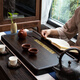 森煜整塊烏檀木茶盤(pán)實(shí)木功夫茶具 家用烏金石茶臺(tái)茶托盤(pán)簡(jiǎn)約排水式 水云間50*29*4.5