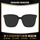 GENUINE MINISTERGM黑框太陽眼鏡男女同款大臉圓臉墨鏡防藍(lán)光防輻射近視眼鏡禮物 Williams-標(biāo)準(zhǔn)碼墨鏡