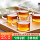 （JD倉現(xiàn)貨）高硼硅玻璃茶杯 耐熱帶把耐熱玻璃茶具 120ml功夫小茶杯水杯品茗杯玲瓏杯 帶把杯（6只裝）